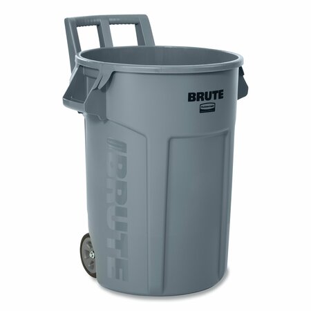 RUBBERMAID COMMERCIAL Vented Wheeled BRUTE Container, 32 gal, Plastic, Gray 2179403